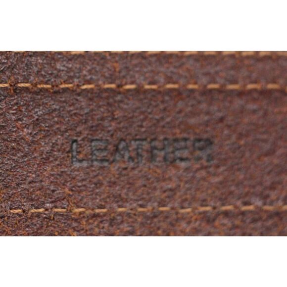 Columbia BROWN REAL LEATHER 1 3/8"Wd STITCH CASUAL DRESS MEN'S BELT 38-40/L (D17 - Picture 9 of 16